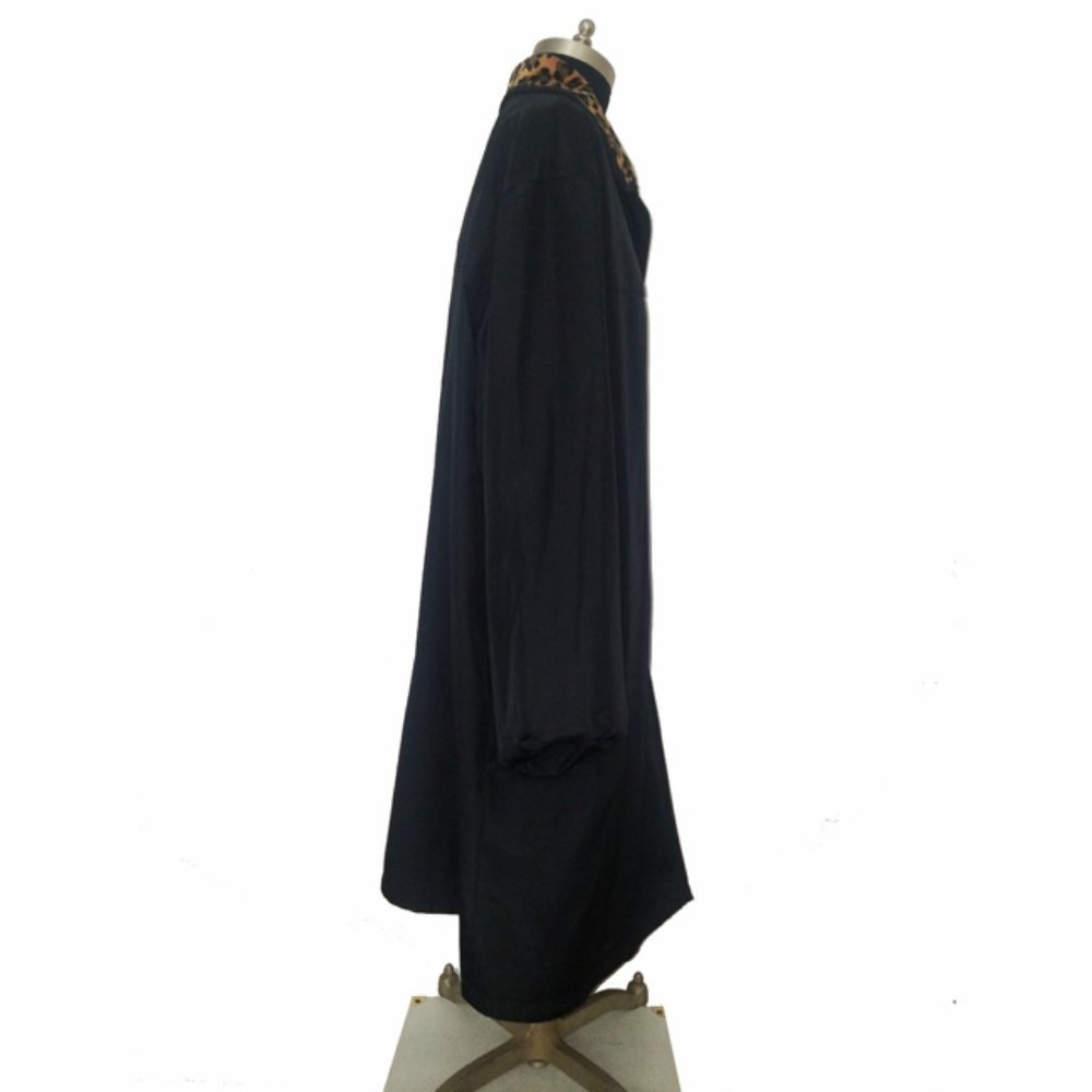 Plus Size Black Reversible Leopard Print Faux Fur… - image 3